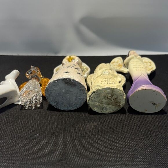 Set of Angel Figurines with Gold and Purple Accents - Picture 10 of 11